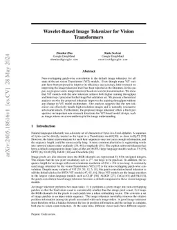Wavelet-Based Image Tokenizer for Vision Transformers