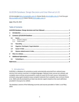 GLOCON Database: Design Decisions and User Manual (v1.0)