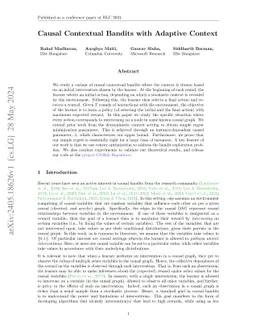 Causal Contextual Bandits with Adaptive Context