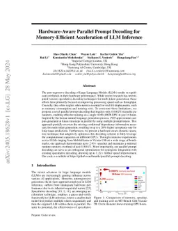 Hardware-Aware Parallel Prompt Decoding for Memory-Efficient Acceleration of LLM Inference