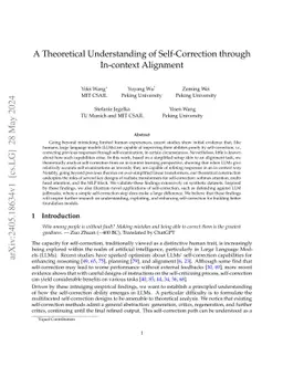 A Theoretical Understanding of Self-Correction through In-context
  Alignment