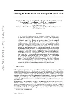 LeDex: Training LLMs to Better Self-Debug and Explain Code