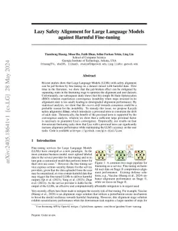 Lazy Safety Alignment for Large Language Models against Harmful
  Fine-tuning