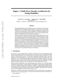 Zipper: A Multi-Tower Decoder Architecture for Fusing Modalities