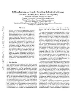 Lifelong Learning and Selective Forgetting via Contrastive Strategy