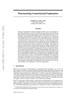 Watermarking Counterfactual Explanations