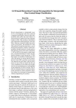 LLM-based Hierarchical Concept Decomposition for Interpretable
  Fine-Grained Image Classification