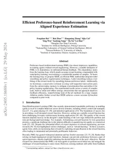 Efficient Preference-based Reinforcement Learning via Aligned Experience
  Estimation