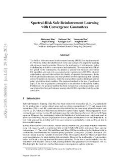 Spectral-Risk Safe Reinforcement Learning with Convergence Guarantees