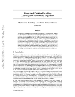 Contextual Position Encoding: Learning to Count What's Important