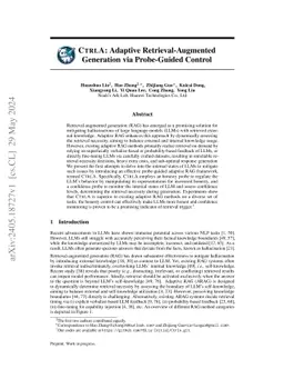 CtrlA: Adaptive Retrieval-Augmented Generation via Probe-Guided Control