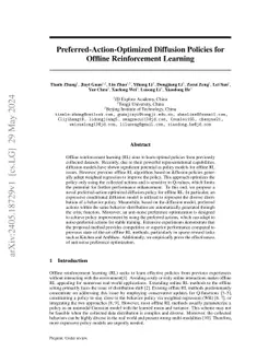 Preferred-Action-Optimized Diffusion Policies for Offline Reinforcement
  Learning