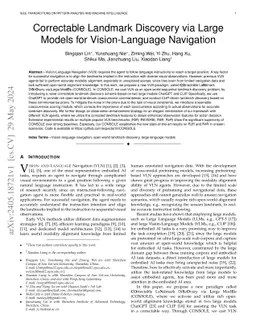Correctable Landmark Discovery via Large Models for Vision-Language
  Navigation