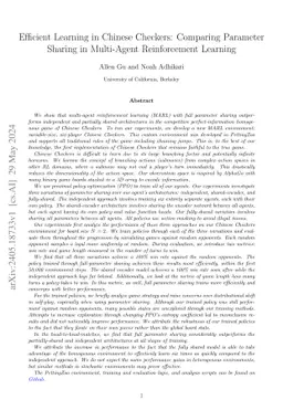 Efficient Learning in Chinese Checkers: Comparing Parameter Sharing in
  Multi-Agent Reinforcement Learning