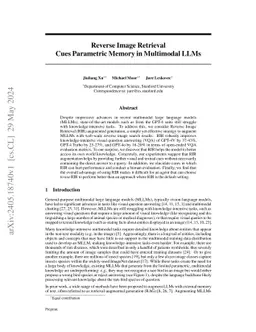 Reverse Image Retrieval Cues Parametric Memory in Multimodal LLMs