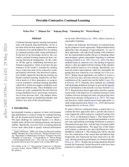 Provable Contrastive Continual Learning