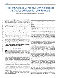 Resilient Average Consensus with Adversaries via Distributed Detection
  and Recovery
