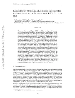 Large Brain Model for Learning Generic Representations with Tremendous
  EEG Data in BCI