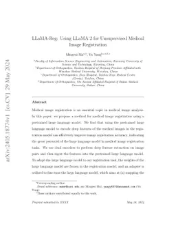 LLaMA-Reg: Using LLaMA 2 for Unsupervised Medical Image Registration