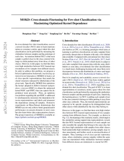 MOKD: Cross-domain Finetuning for Few-shot Classification via Maximizing
  Optimized Kernel Dependence