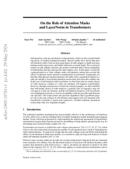 On the Role of Attention Masks and LayerNorm in Transformers