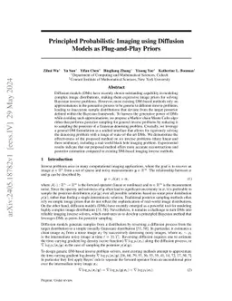 Principled Probabilistic Imaging using Diffusion Models as Plug-and-Play
  Priors