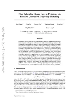 Flow Priors for Linear Inverse Problems via Iterative Corrupted Trajectory Matching