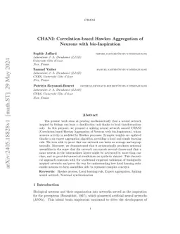 CHANI: Correlation-based Hawkes Aggregation of Neurons with
  bio-Inspiration