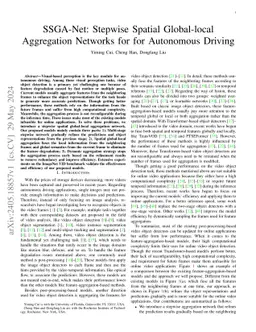 SSGA-Net: Stepwise Spatial Global-local Aggregation Networks for for
  Autonomous Driving
