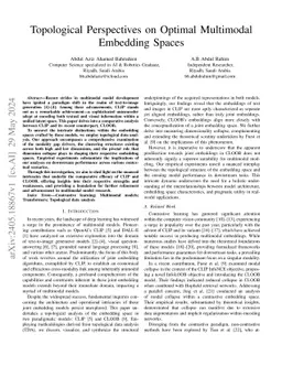 Topological Perspectives on Optimal Multimodal Embedding Spaces