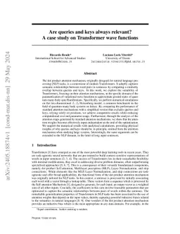Are queries and keys always relevant? A case study on Transformer wave functions