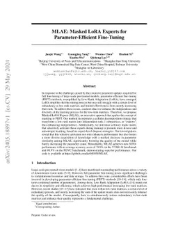 MLAE: Masked LoRA Experts for Parameter-Efficient Fine-Tuning