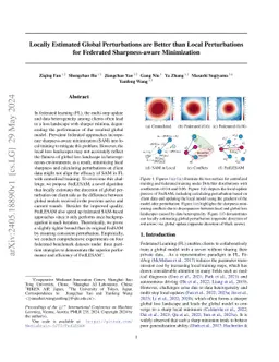 Locally Estimated Global Perturbations are Better than Local
  Perturbations for Federated Sharpness-aware Minimization