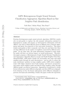 LSPI: Heterogeneous Graph Neural Network Classification Aggregation
  Algorithm Based on Size Neighbor Path Identification