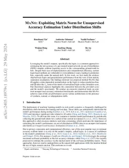 MANO: Exploiting Matrix Norm for Unsupervised Accuracy Estimation Under
  Distribution Shifts