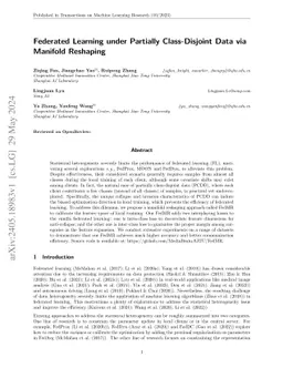 Federated Learning under Partially Class-Disjoint Data via Manifold
  Reshaping