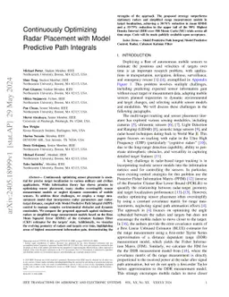 Continuously Optimizing Radar Placement with Model Predictive Path Integrals