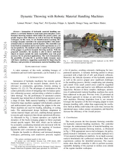 Dynamic Throwing with Robotic Material Handling Machines