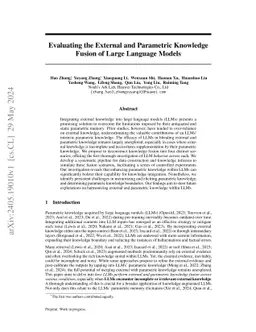 Evaluating the External and Parametric Knowledge Fusion of Large
  Language Models