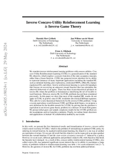 Inverse Concave-Utility Reinforcement Learning is Inverse Game Theory