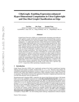 CiliaGraph: Enabling Expression-enhanced Hyper-Dimensional Computation
  in Ultra-Lightweight and One-Shot Graph Classification on Edge
