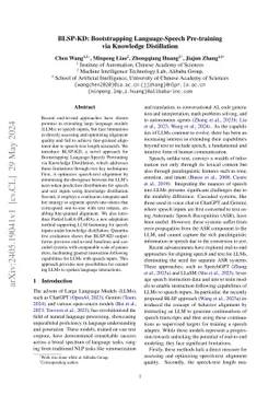 BLSP-KD: Bootstrapping Language-Speech Pre-training via Knowledge
  Distillation