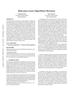 Relevance-aware Algorithmic Recourse