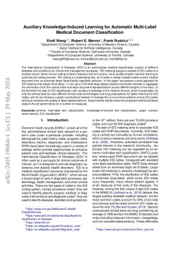 Auxiliary Knowledge-Induced Learning for Automatic Multi-Label Medical
  Document Classification