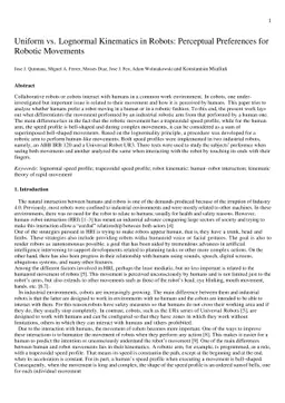 Uniform vs. Lognormal Kinematics in Robots: Perceptual Preferences for
  Robotic Movements