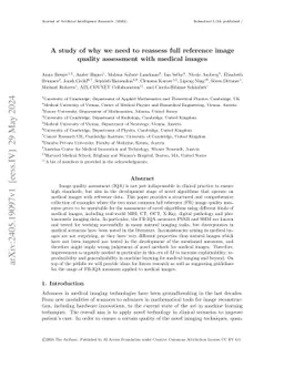 A study of why we need to reassess full reference image quality assessment with medical images
