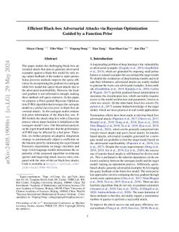 Efficient Black-box Adversarial Attacks via Bayesian Optimization Guided
  by a Function Prior