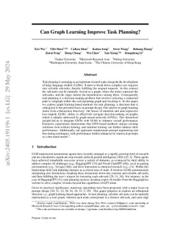 Can Graph Learning Improve Task Planning?