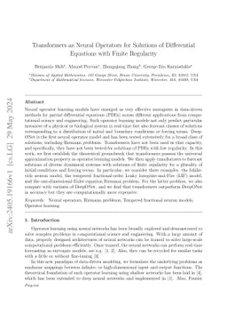 Transformers as Neural Operators for Solutions of Differential Equations
  with Finite Regularity