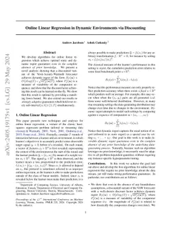 Online Linear Regression in Dynamic Environments via Discounting